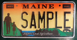 A sample of Maine's new Ag Tag License Plate