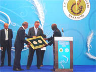 Turkish Prime Minister Recep Tayyip Erdogan recieves FAO's Agricola Award