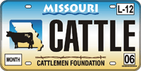 Missouri's Cattlemen Foundation License Tag