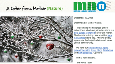 Holiday Greetings From Mother Nature Network