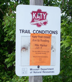 Katy Trail Closed Notice